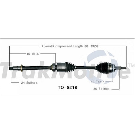 Surtrack Axle Cv Axle Shaft, To-8218 TO-8218